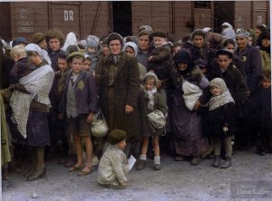 Jewish women and children arriving at Auschwitz, May 27 1944. Credit: History in Color's Photos - History in Color | Facebook Source: Facebook/HistoryInColor