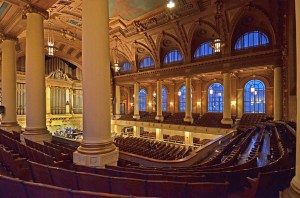 The glorious 100-year old Woolsey Hall, complete with 2,600 seats and the Newberry Memorial Organ, one of the world’s largest and most renowned pipe organs.