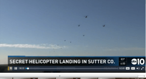 Many military helicopters over Sutter County, CA (Credit: ABC10)